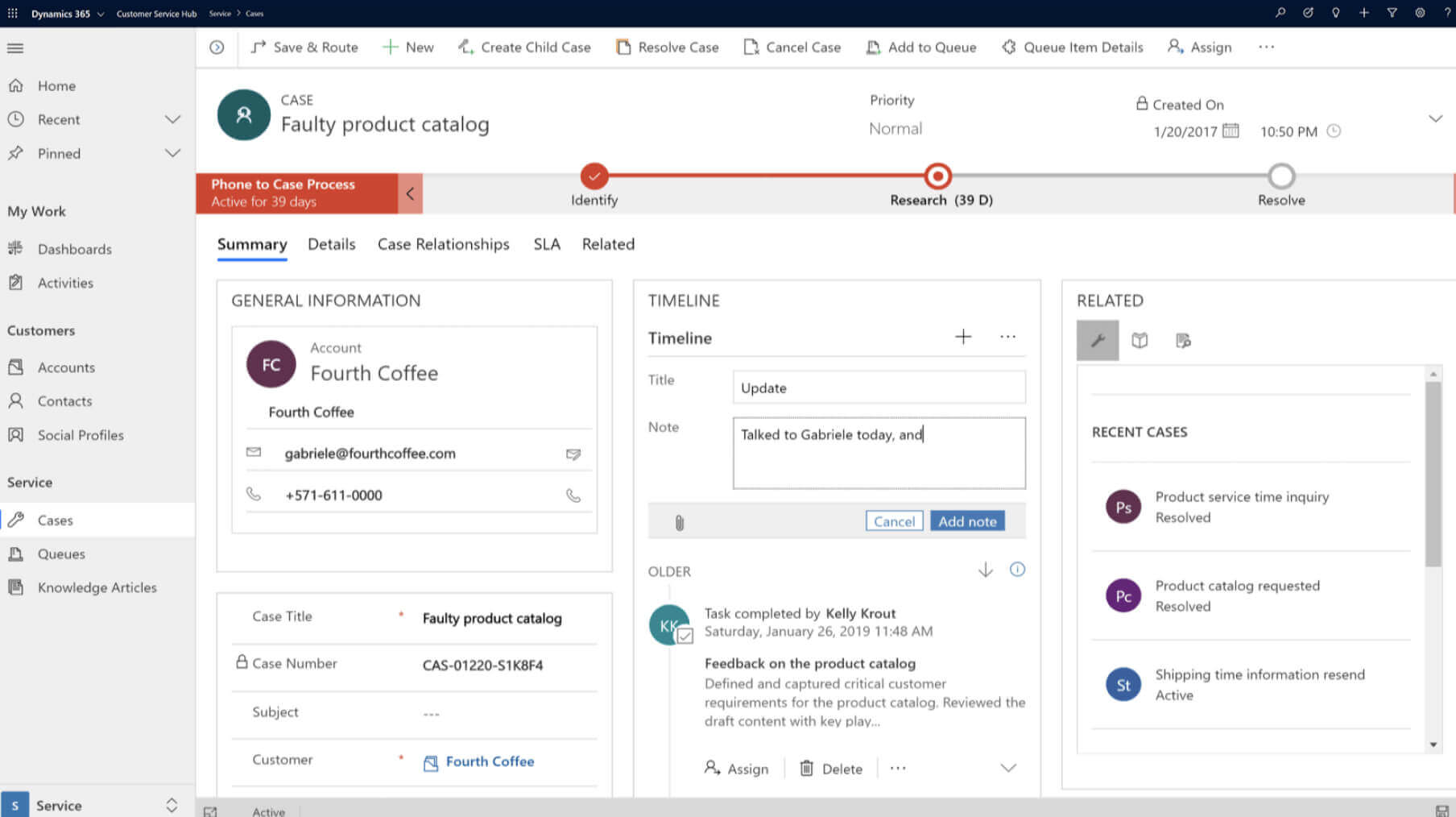 Capture d'ecran Dynamics CRM